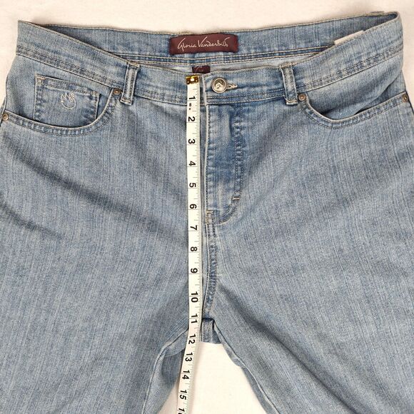 Gloria Vanderbilt Amanda High Rise Straight Leg Studded Capri Jeans Size 12P Y2K - Picture 7 of 11